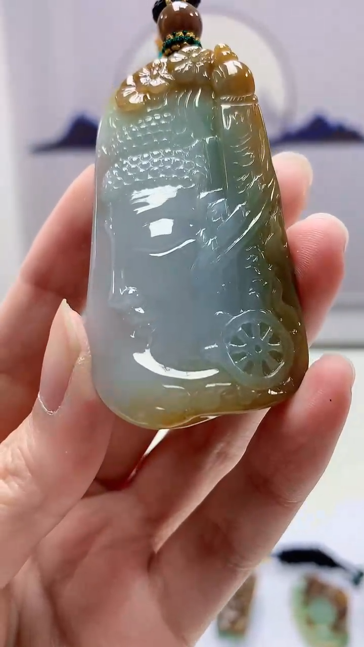 【闪购商品】定制翡翠未镶嵌5028zm-毛货挂件观音206