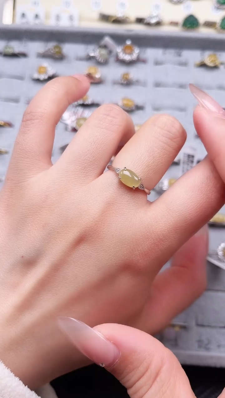 【闪购商品】翡翠戒指银S925镶嵌戒指