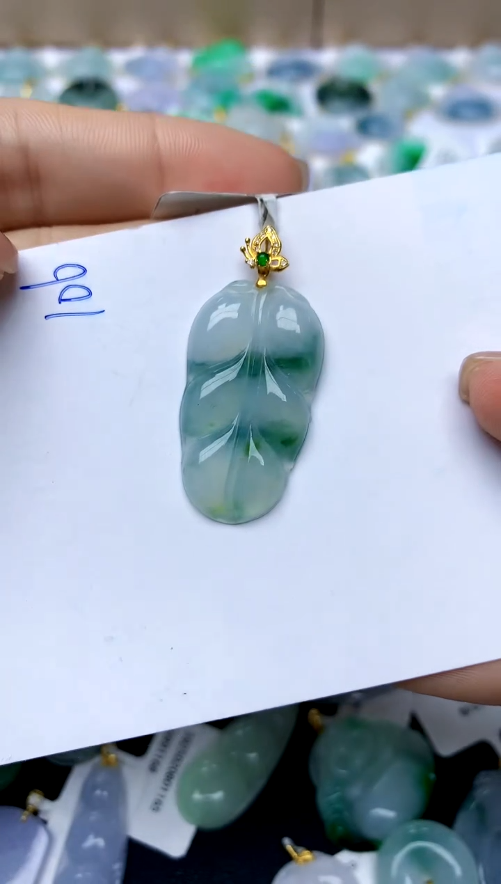 【闪购商品】翡翠颈饰18K金镶嵌106天然A货翡翠