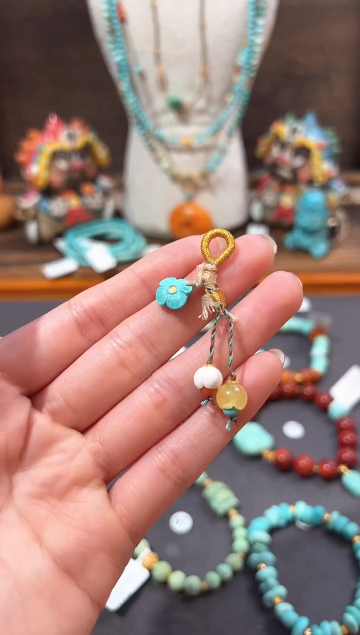 【闪购商品】绿松石提溜18K金镶嵌绿松石提溜