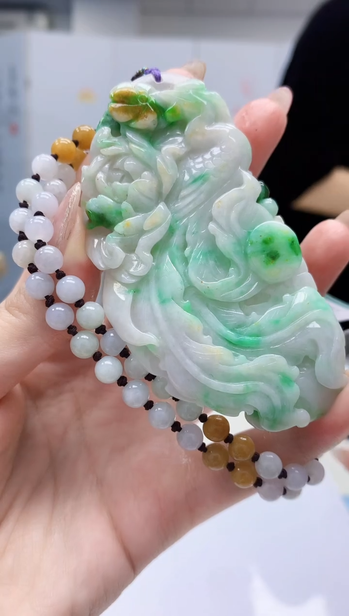 【闪购商品】定制翡翠未镶嵌4829jw-毛货挂件66赠珠链