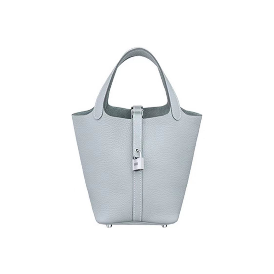 未使用 Hermes/爱马仕 小花6珊 菜篮子18 圣杯蓝 TC皮 W刻银扣