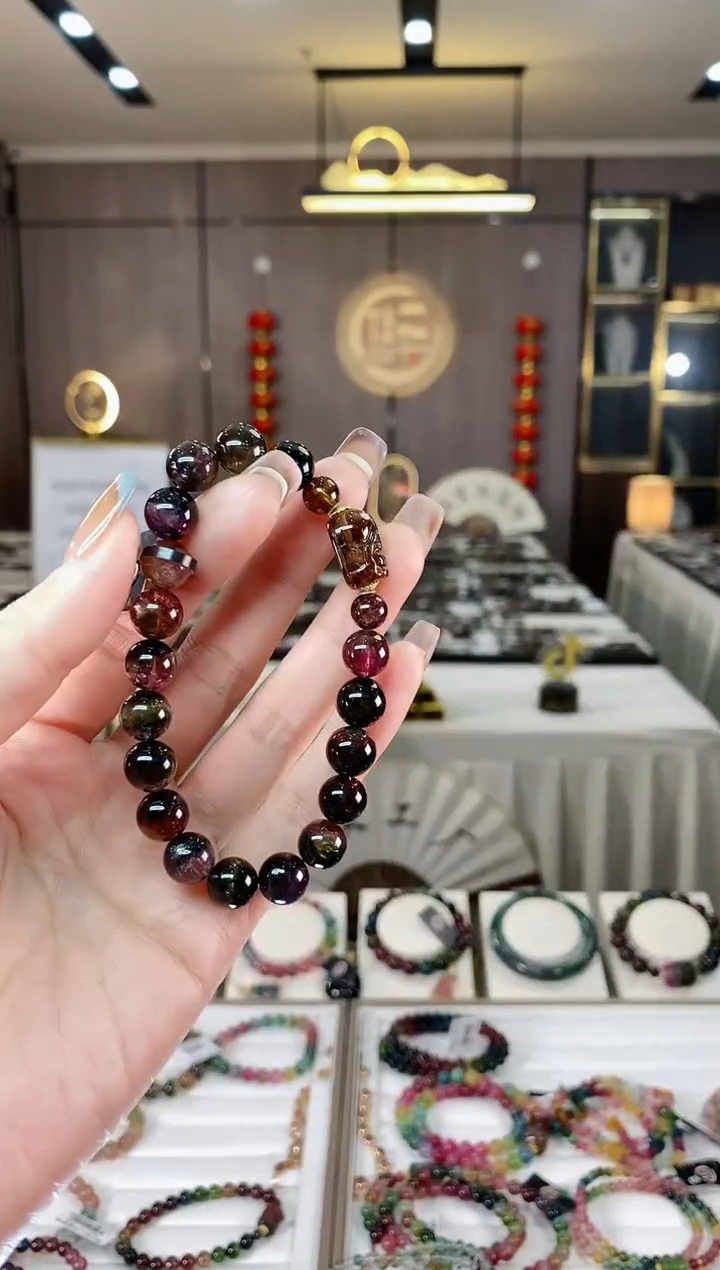 【闪购商品】碧玺西瓜单圈手串9mm+未镶嵌一物一证dan