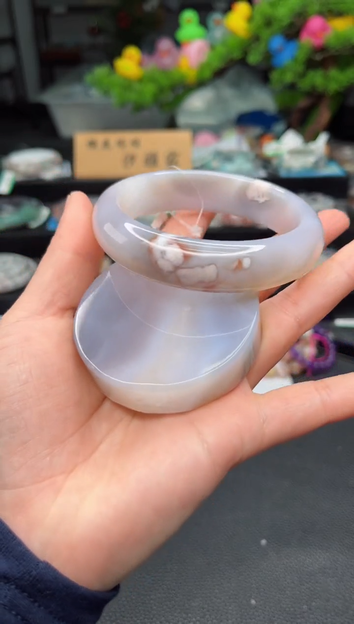 石英质玉未镶嵌手镯63圈口（赠品镯心）3918237