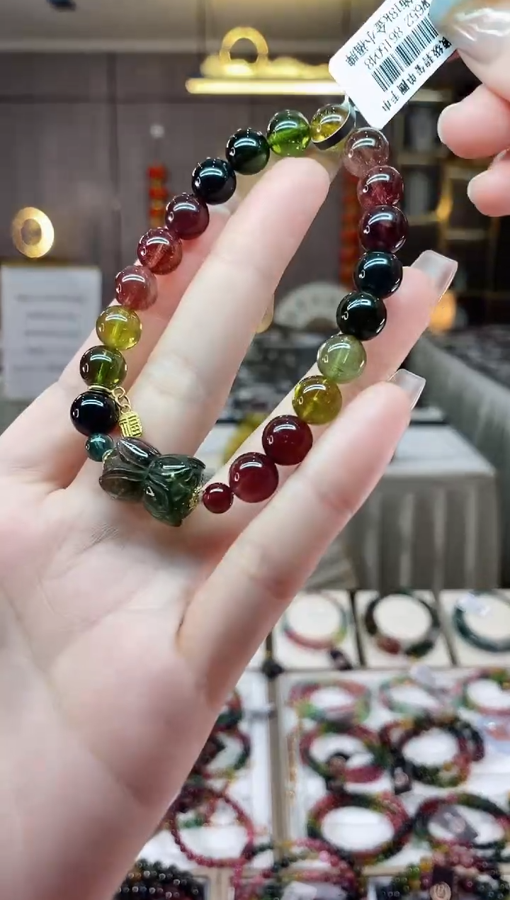 【闪购商品】碧玺单圈手串8mm+未镶嵌一物一证dan