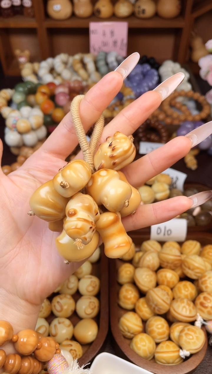 手串菩提根/象牙果Q炭烤色手摇林