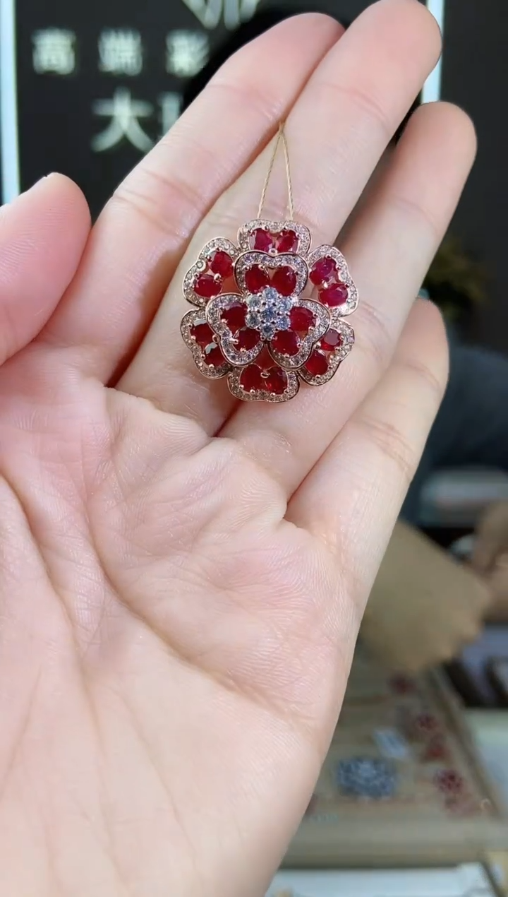 【闪购商品】红宝石颈饰银S925镶嵌颈饰