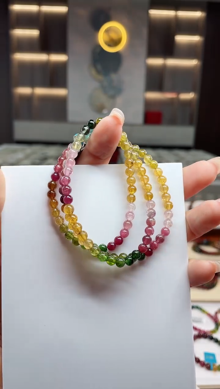 三圈手串未镶嵌碧玺（多样性发一条）T