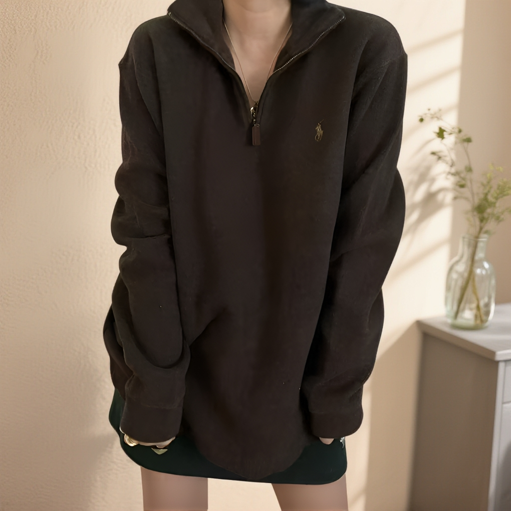 Ralph Lauren拉夫劳伦 男士【成人】 半拉链 纯色标 立领长袖套头衫