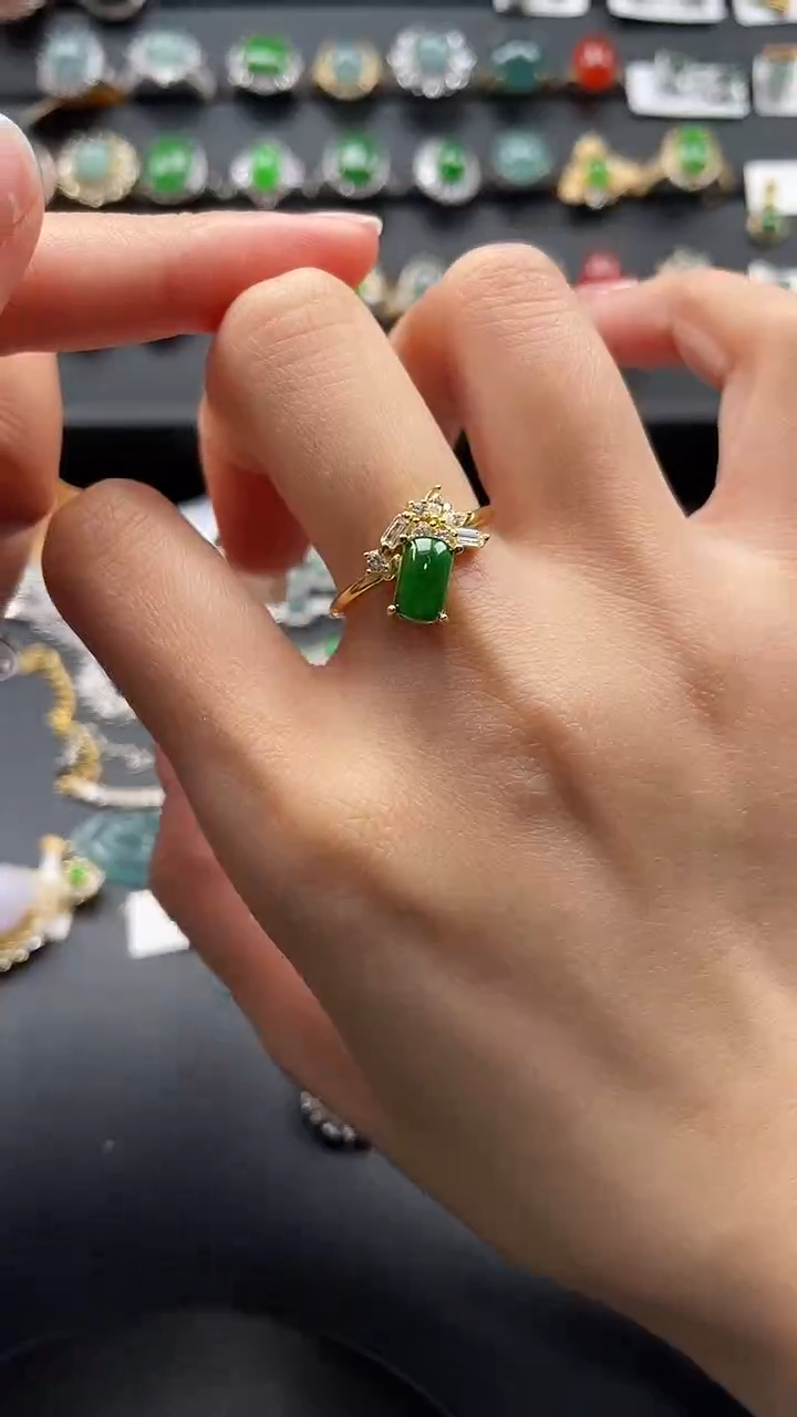 【闪购商品】翡翠戒指银S925镶嵌436543