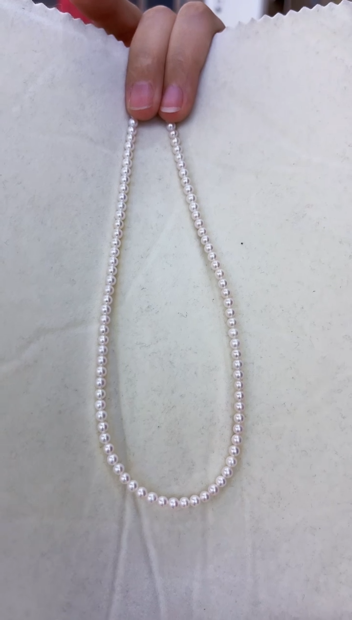【闪购商品】淡水珍珠颈饰18K金镶嵌无核珍珠3.5-4mm