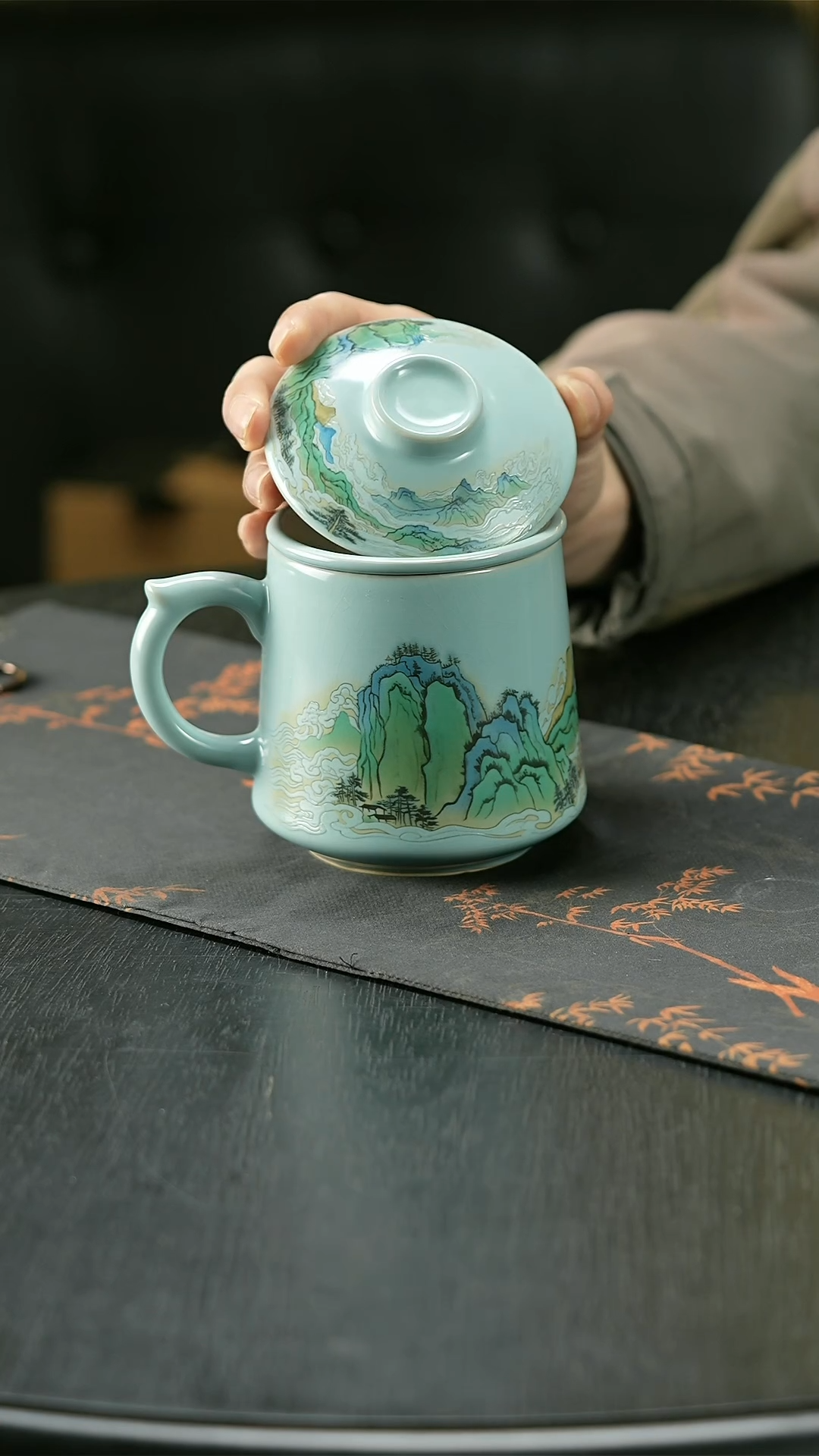 【闪购商品】天青千里江山汝窑办公杯慈空精品好茶器