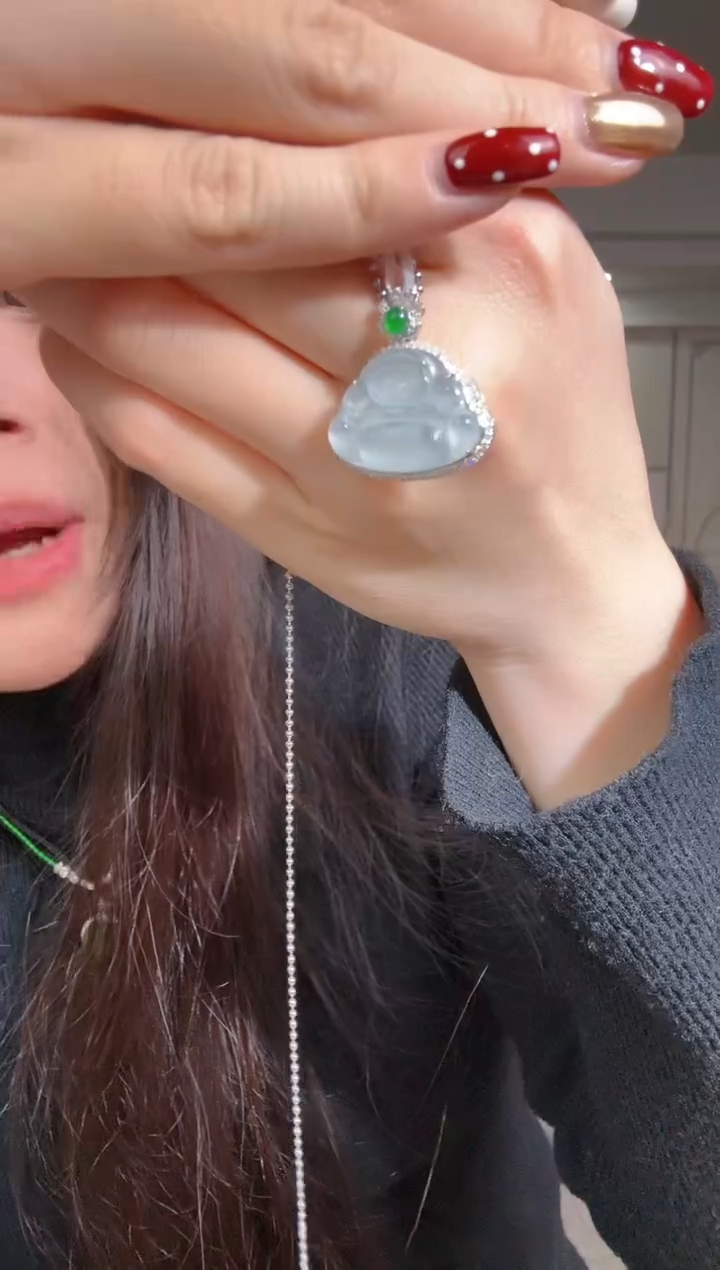 【闪购商品】翡翠颈饰18K金镶嵌佛公