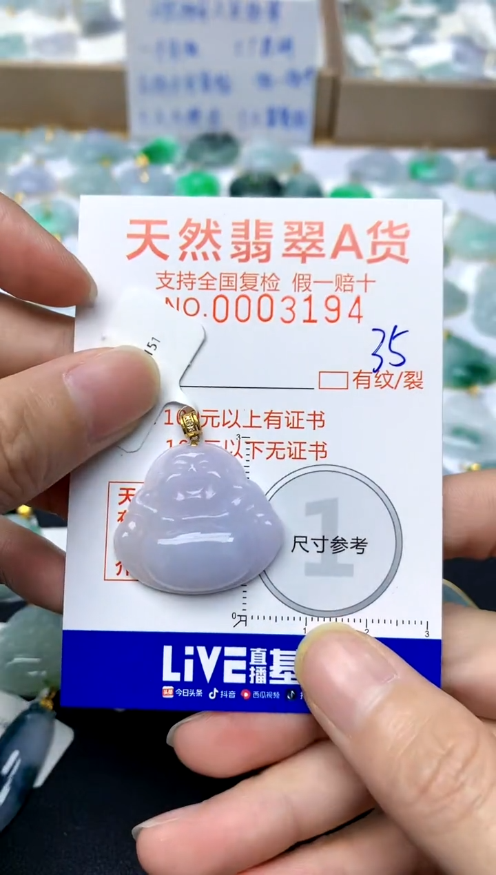 【闪购商品】翡翠颈饰18K金镶嵌35天然A货翡翠