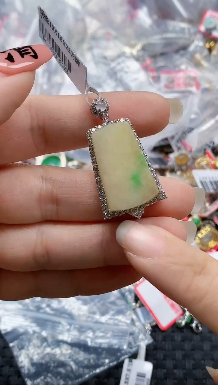 银S925镶嵌戒指翡翠天然A货缅甸翡翠