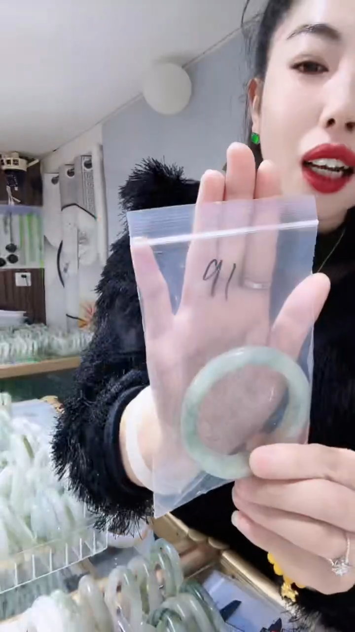 未镶嵌手镯石英质玉新疆天山翠手镯54-55 圈口