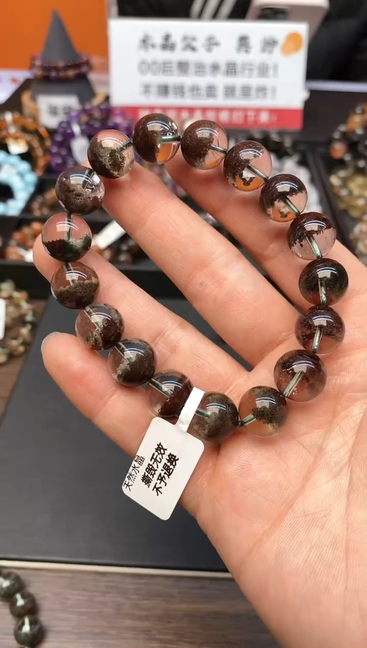 【闪购商品】水晶手串未镶嵌091 绿幽灵 12mm+
