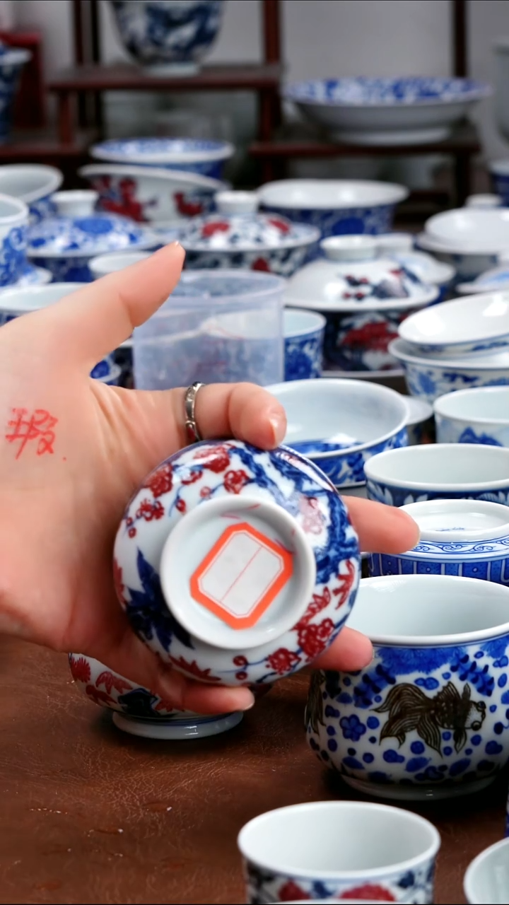 景德镇高端茶器姜**说景德镇墨奈纯手工手绘高端茶器