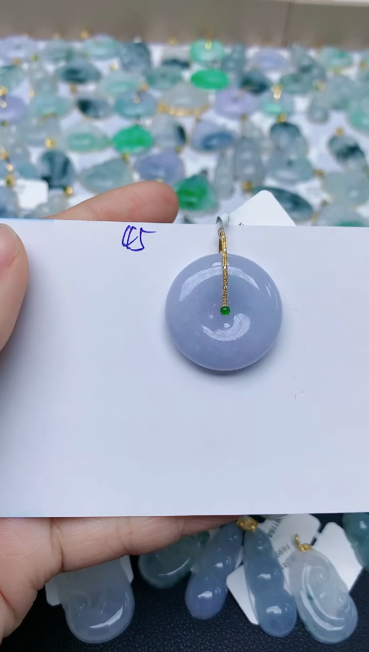 【闪购商品】翡翠颈饰18K金镶嵌天然翡翠A货    45