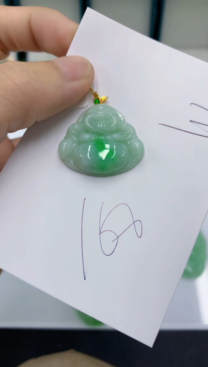 颈饰18K金镶嵌翡翠翡翠