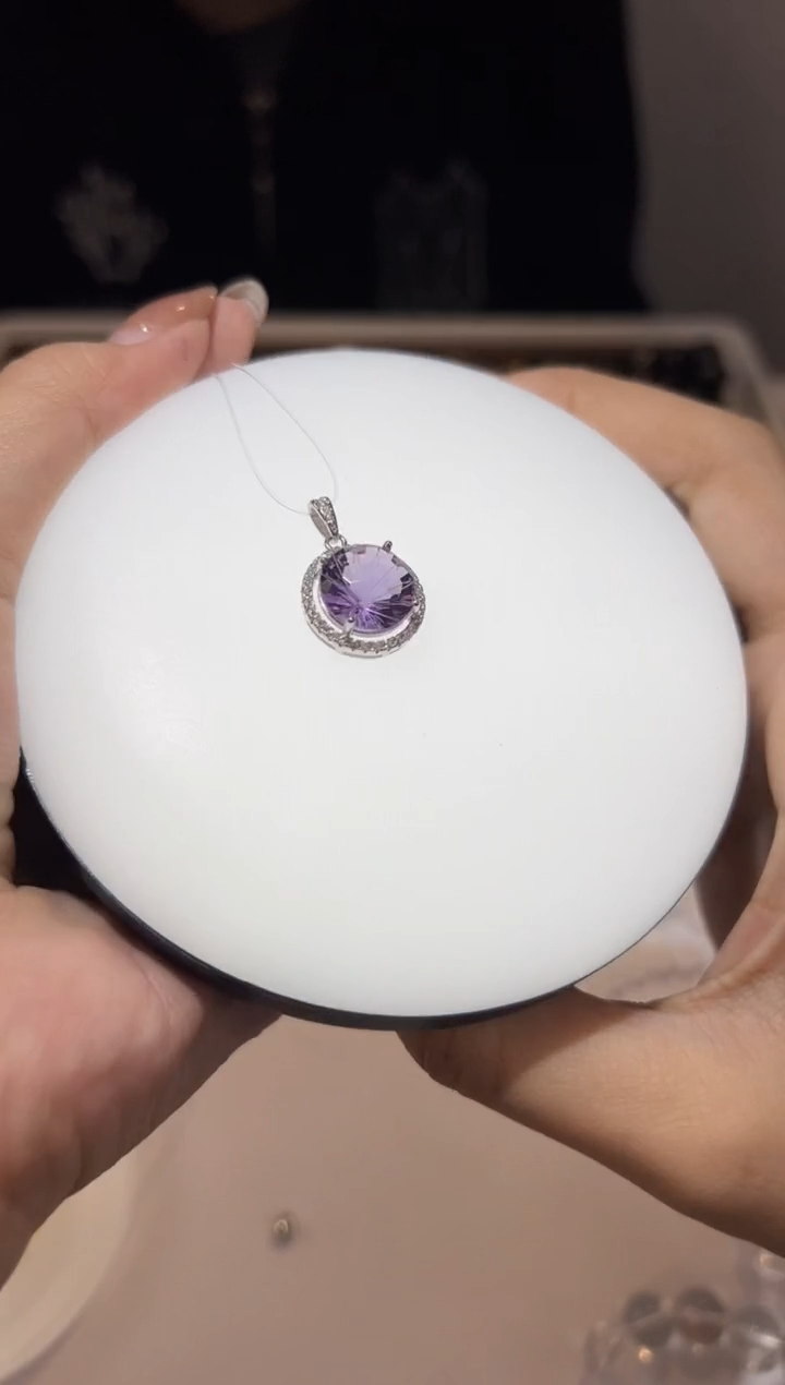 【闪购商品】紫晶颈饰未镶嵌紫水晶烟花切吊坠