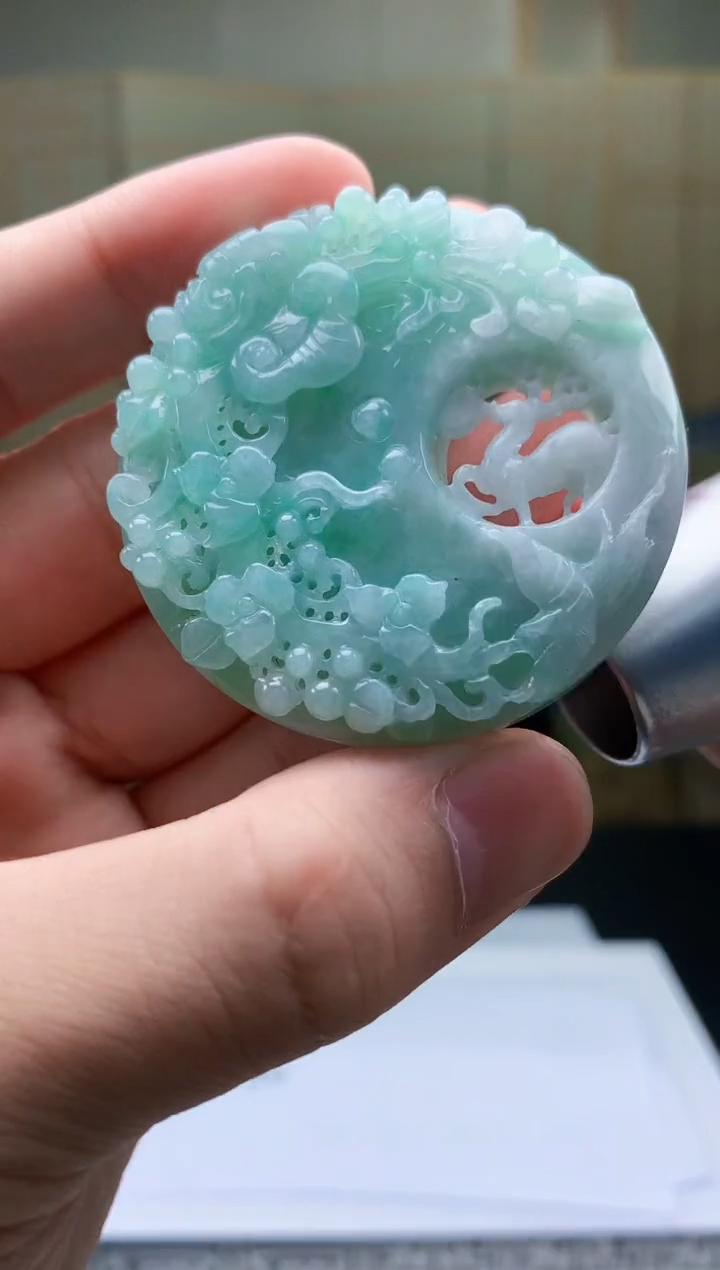 【闪购商品】定制翡翠未镶嵌4688bb-毛货挂件96