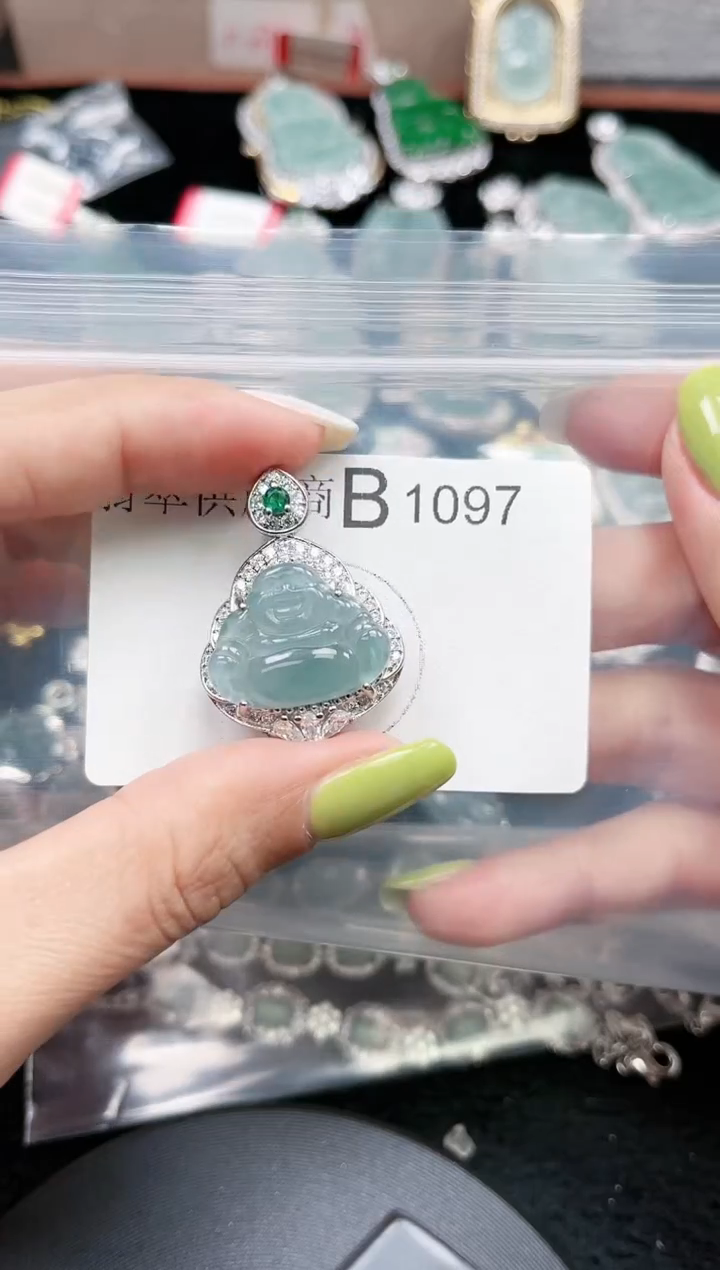 【闪购商品】翡翠颈饰未镶嵌赠皮绳1097