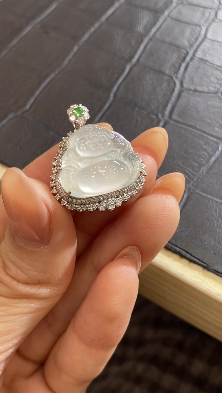 【闪购商品】翡翠颈饰18K金镶嵌收到货48小时鉴赏期（超时不退不换）