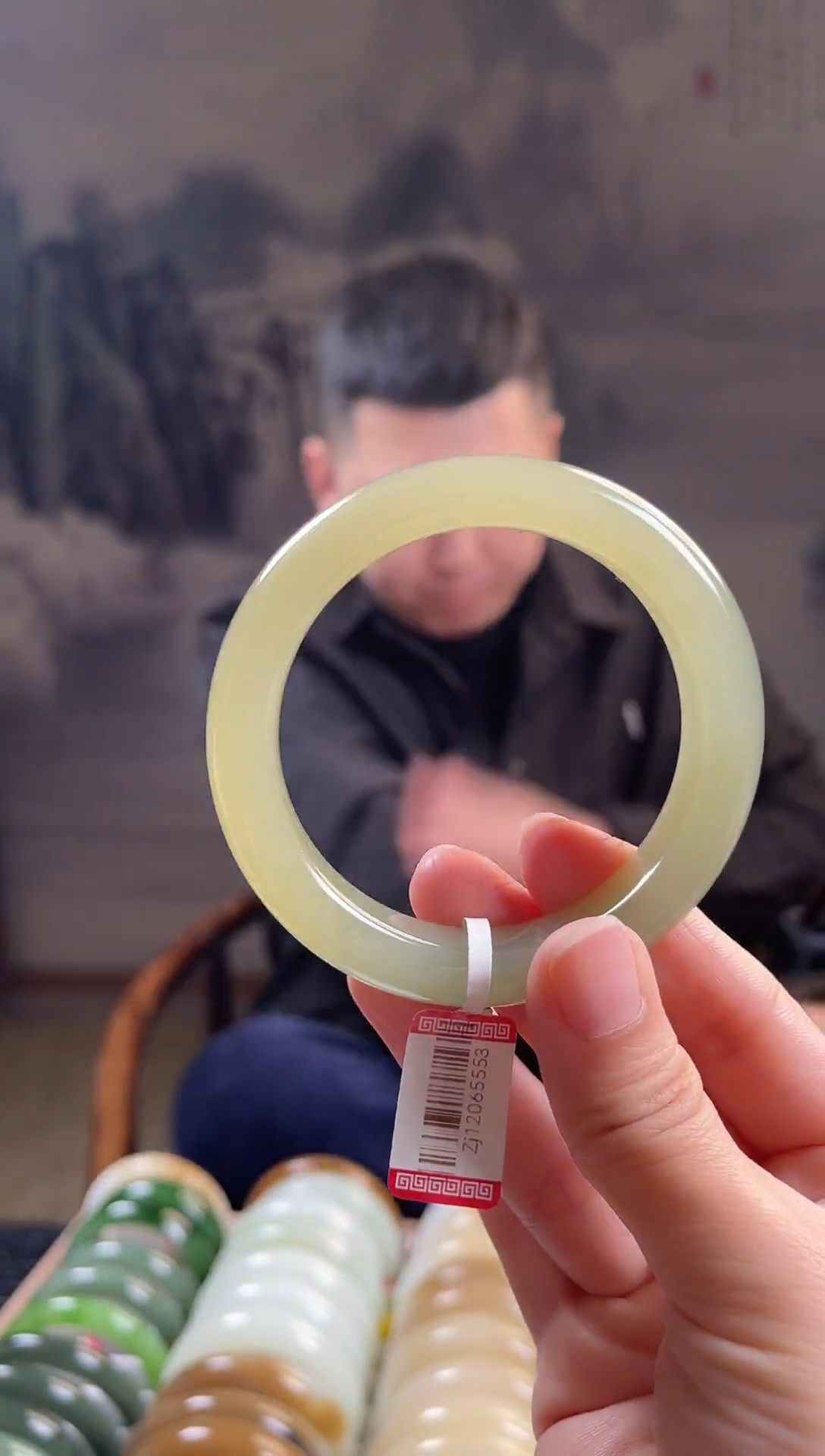 未镶嵌手镯和田玉55+圈口5553