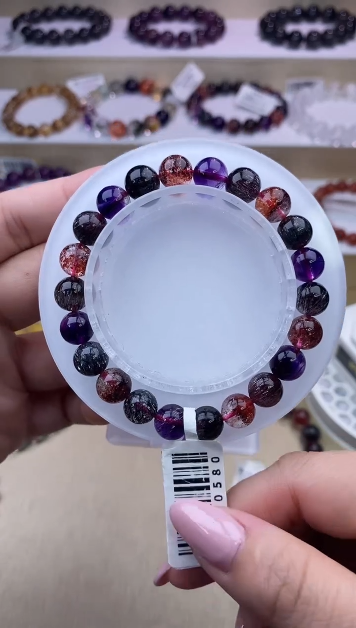 水晶手链未镶嵌黑加仑超七8m+