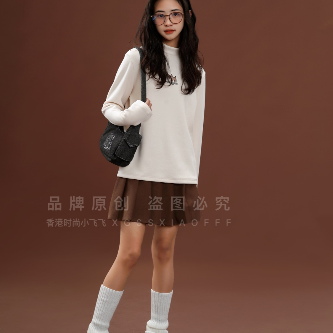 8729高端专享秋季青少年打底衫米白色（飞飞）