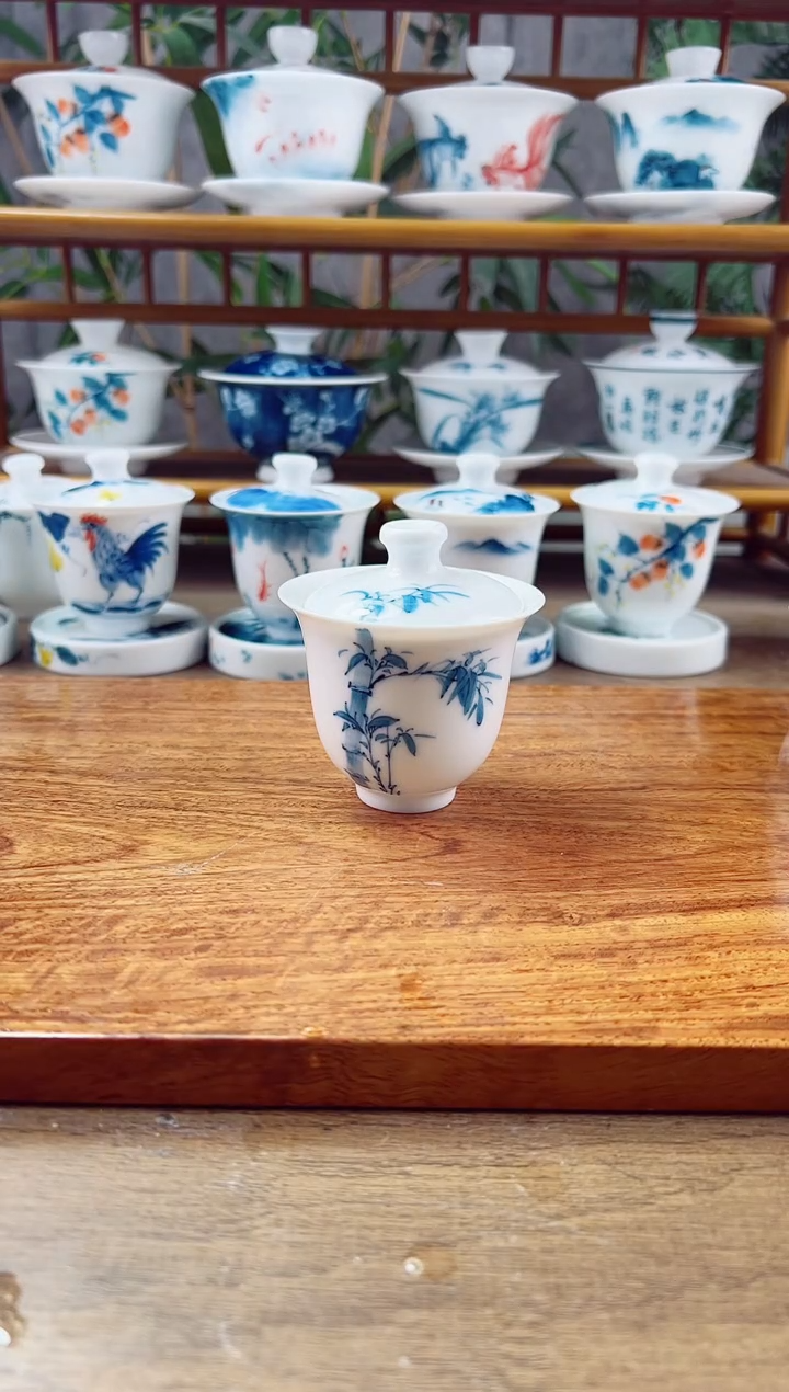【闪购商品】微瑕竹子美人备盖碗