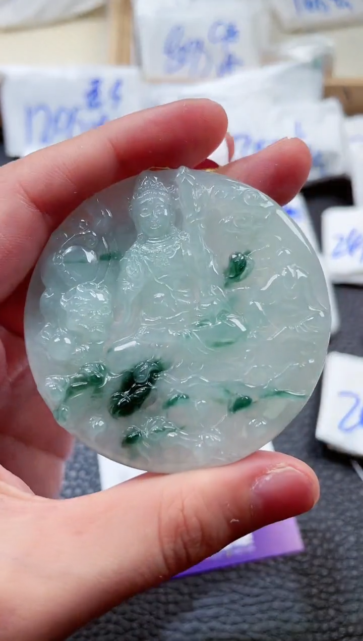 翡翠未镶嵌颈饰00004886文殊