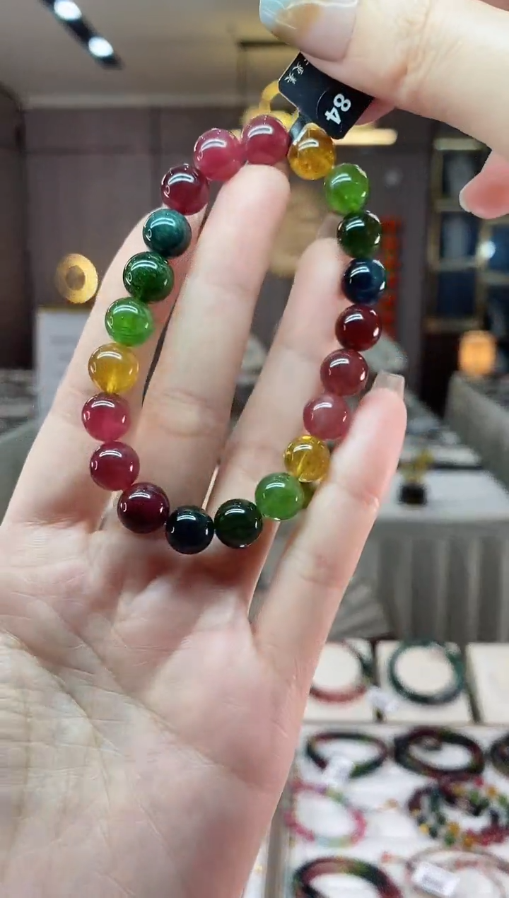 【闪购商品】碧玺单圈手串9mm+未镶嵌一物一证dan