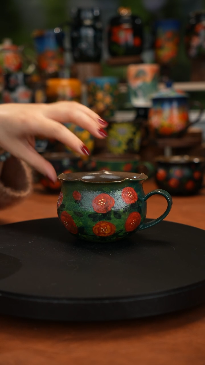 紫砂油画手绘釉下彩