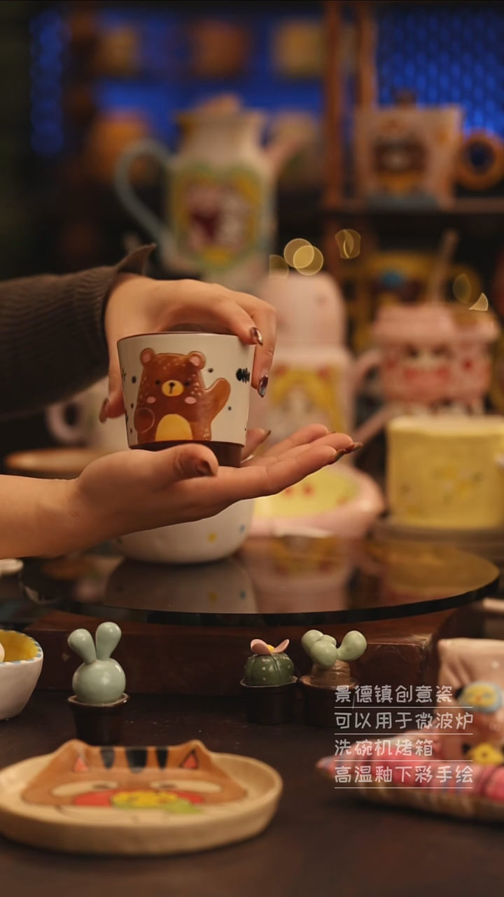 陶瓷景德镇可爱陶瓷釉下彩绘设计师款