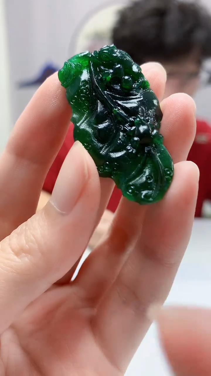 【闪购商品】定制翡翠未镶嵌4688zm-毛货挂件大业有成180