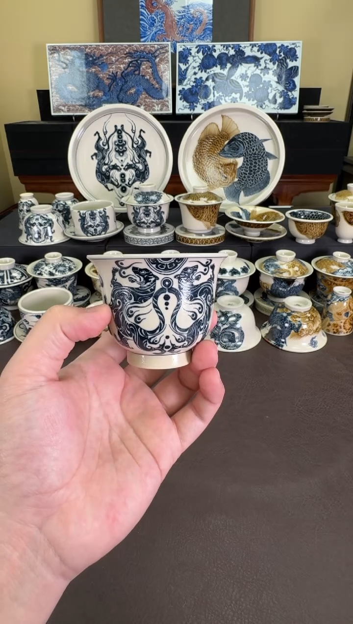 【闪购商品】二号釉虎符纹铃铛杯