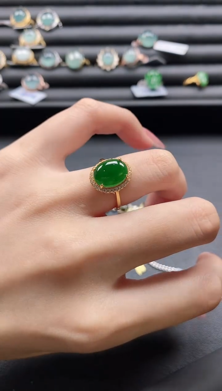【闪购商品】翡翠戒指银S925镶嵌11111