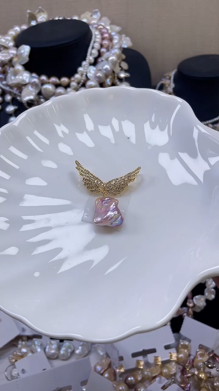 未镶嵌胸针淡水珍珠【纯恬饰品】