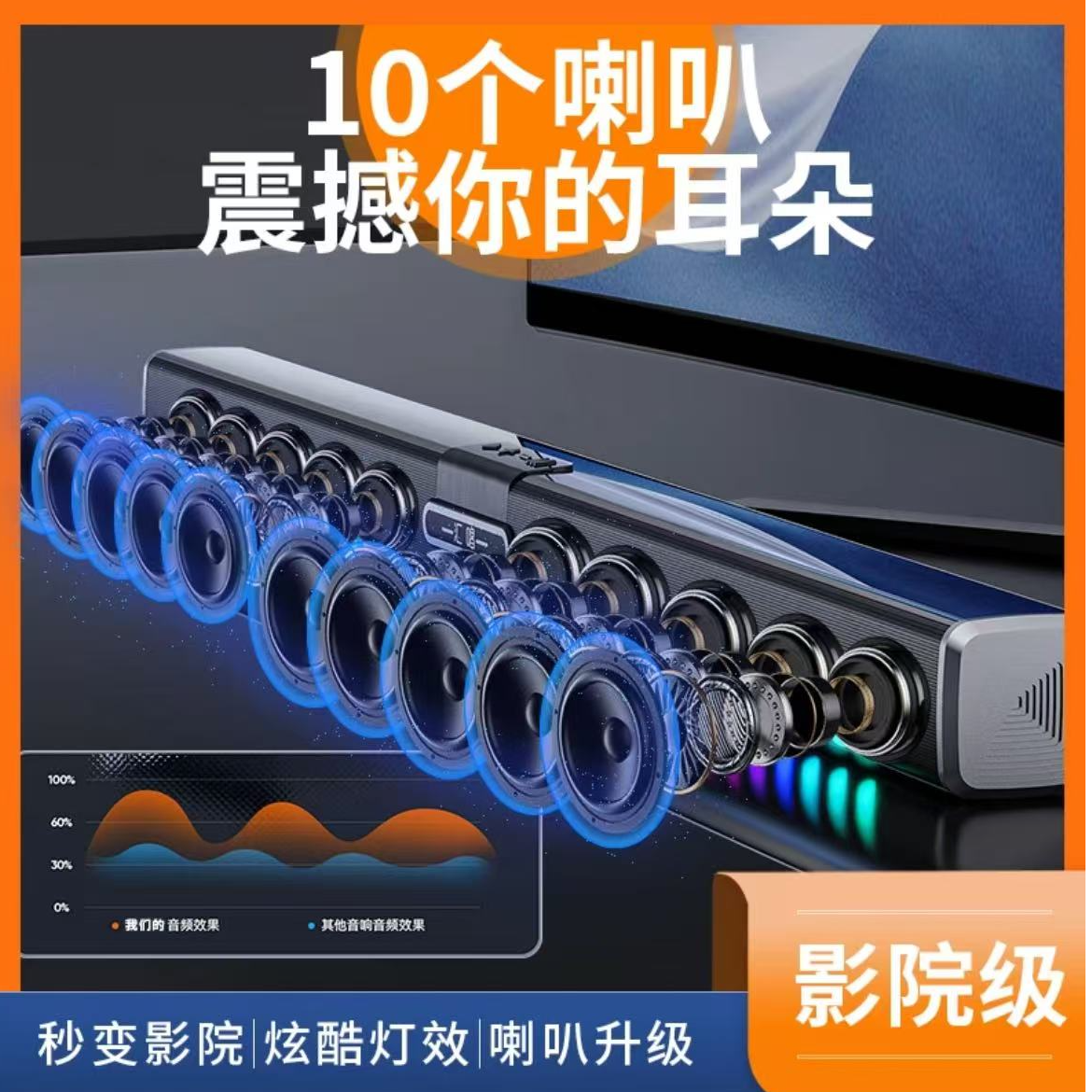 【顶配版】回音壁投影仪电视立体音响无线家庭影院通用蓝牙音箱 