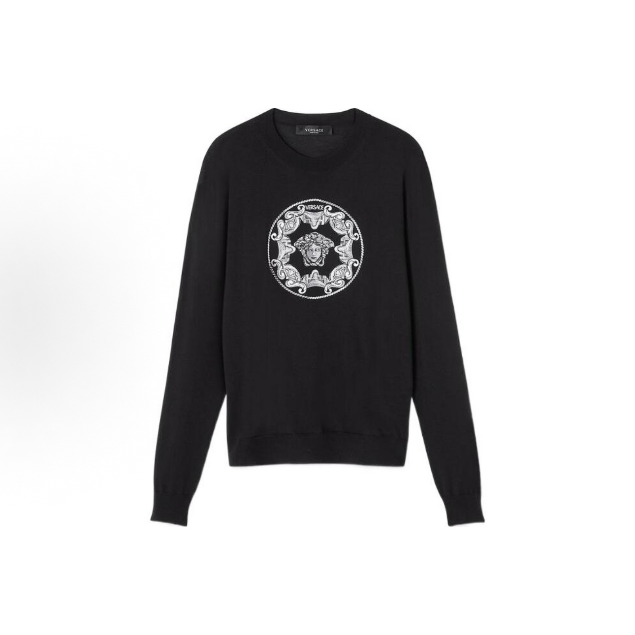 未使用 VERSACE/范思哲 全新 美杜莎图案印花针织圆领长袖 毛衣