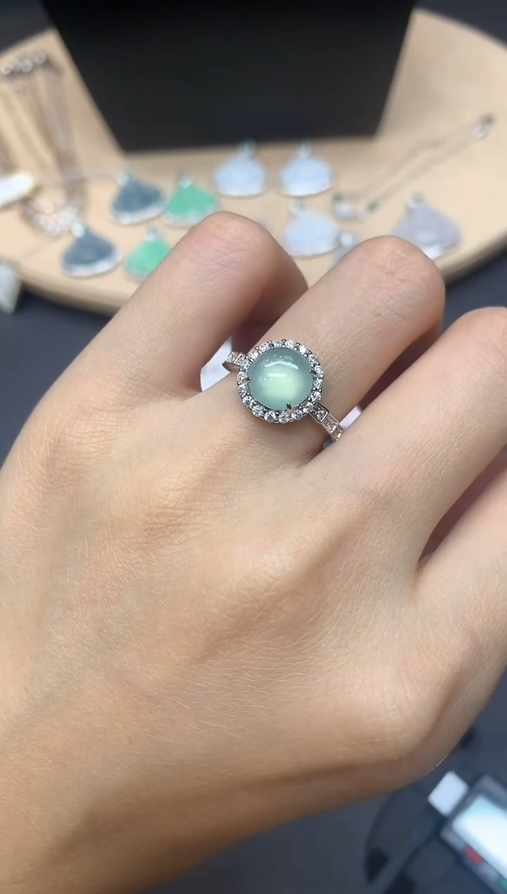 【闪购商品】翡翠戒指银S925镶嵌蛋面【无服务费】