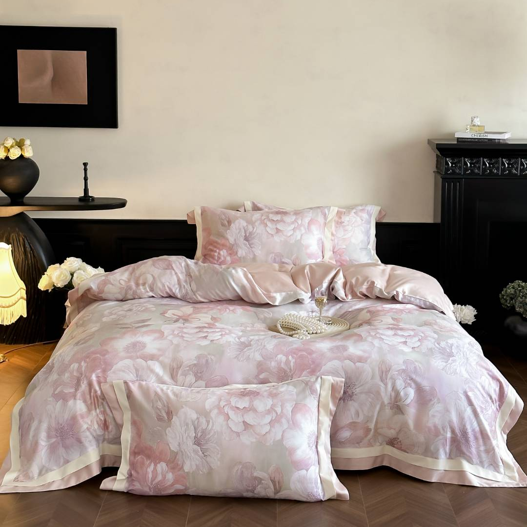 「年终回馈调价」天丝棉磨毛轻奢印花简约四件套床品-西维尔