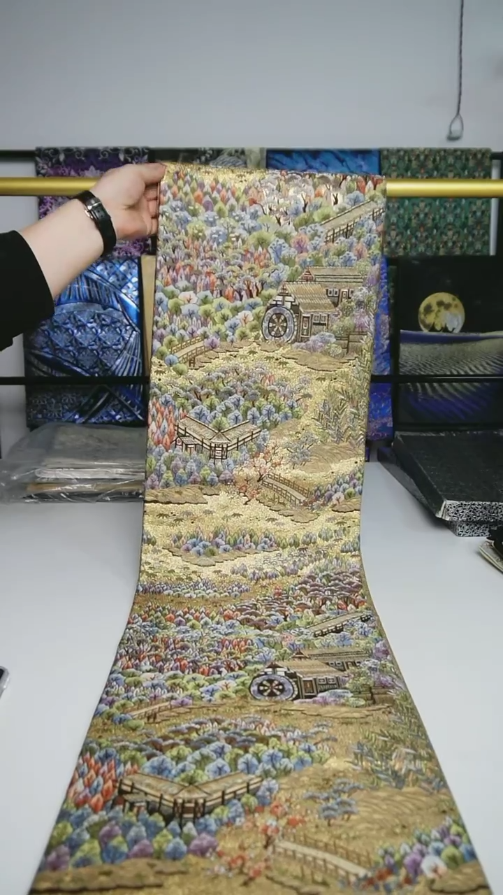 【闪购商品】织绣织锦121六通水车纹