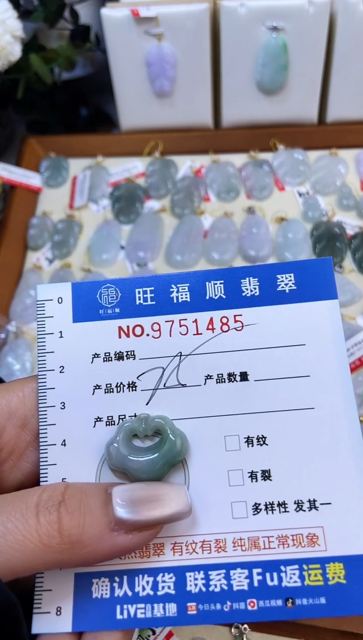 【闪购商品】翡翠颈饰未镶嵌天然缅甸A货翡翠颈饰配绳带礼盒
