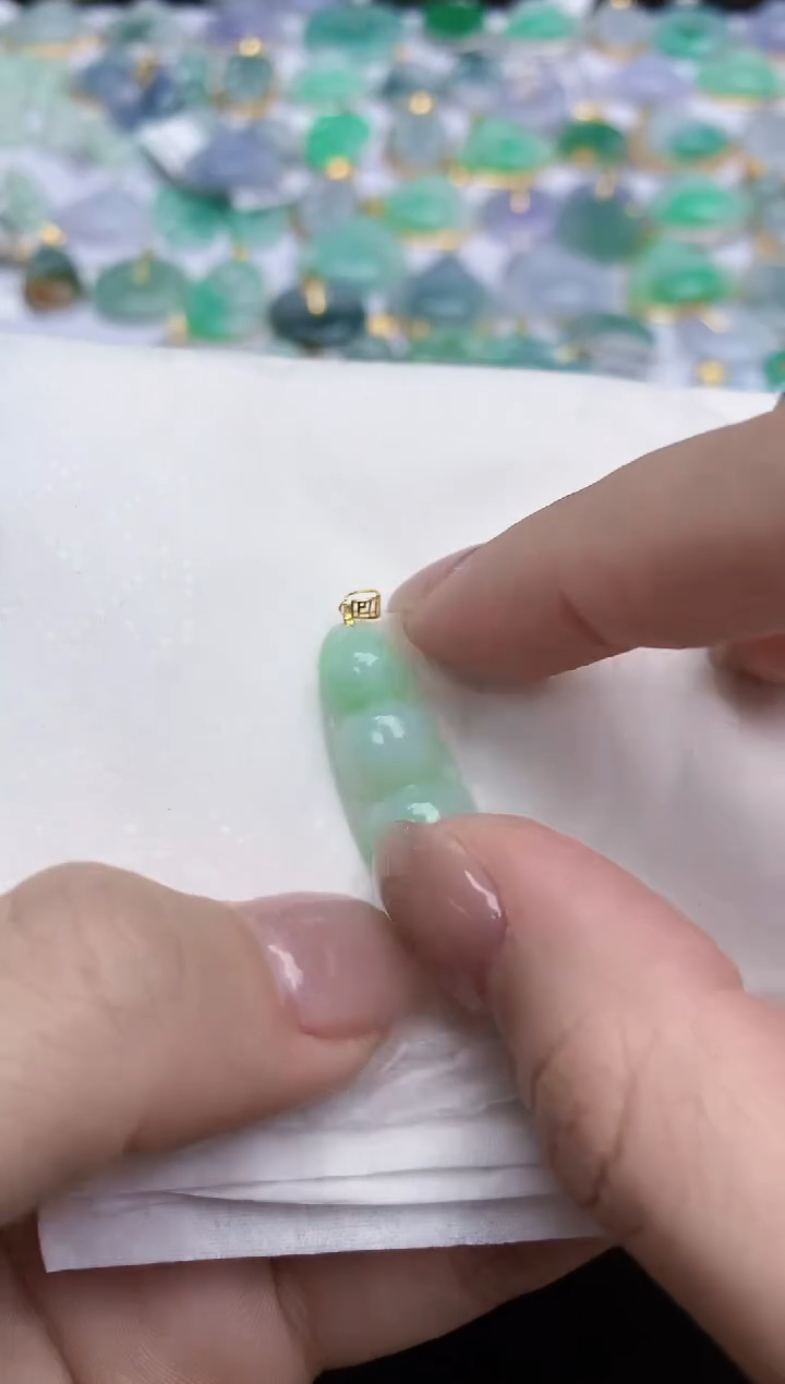 【闪购商品】翡翠颈饰18K金镶嵌天然缅甸翡翠A货