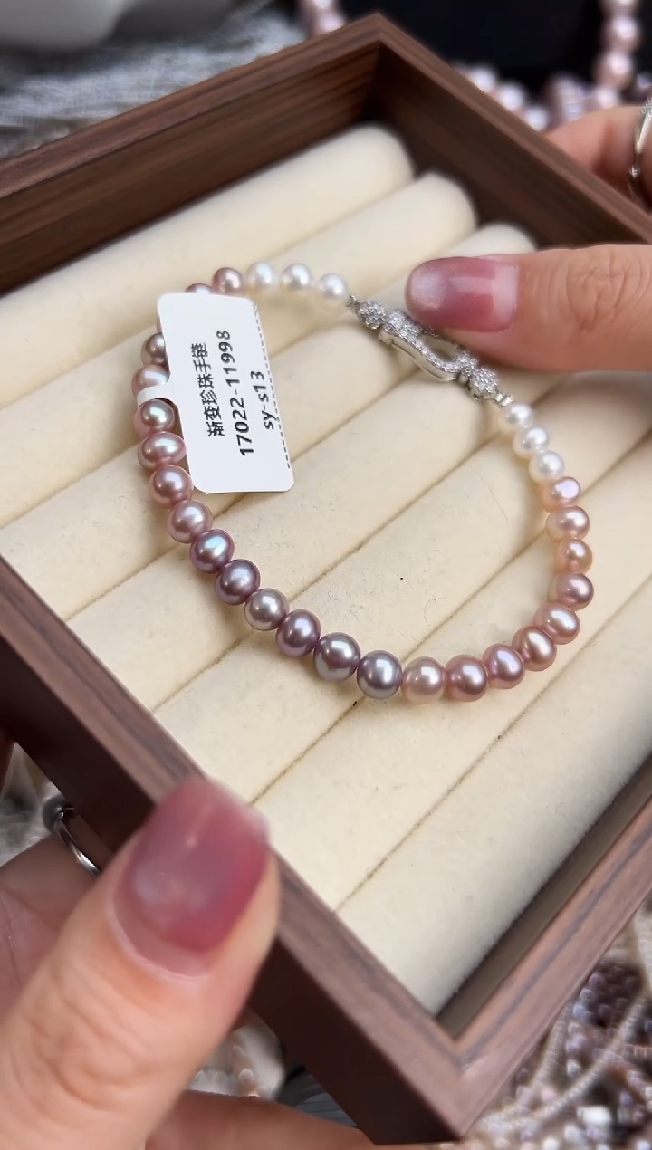 未镶嵌62淡水珍珠无核*强光珍珠项链手链6mm左右