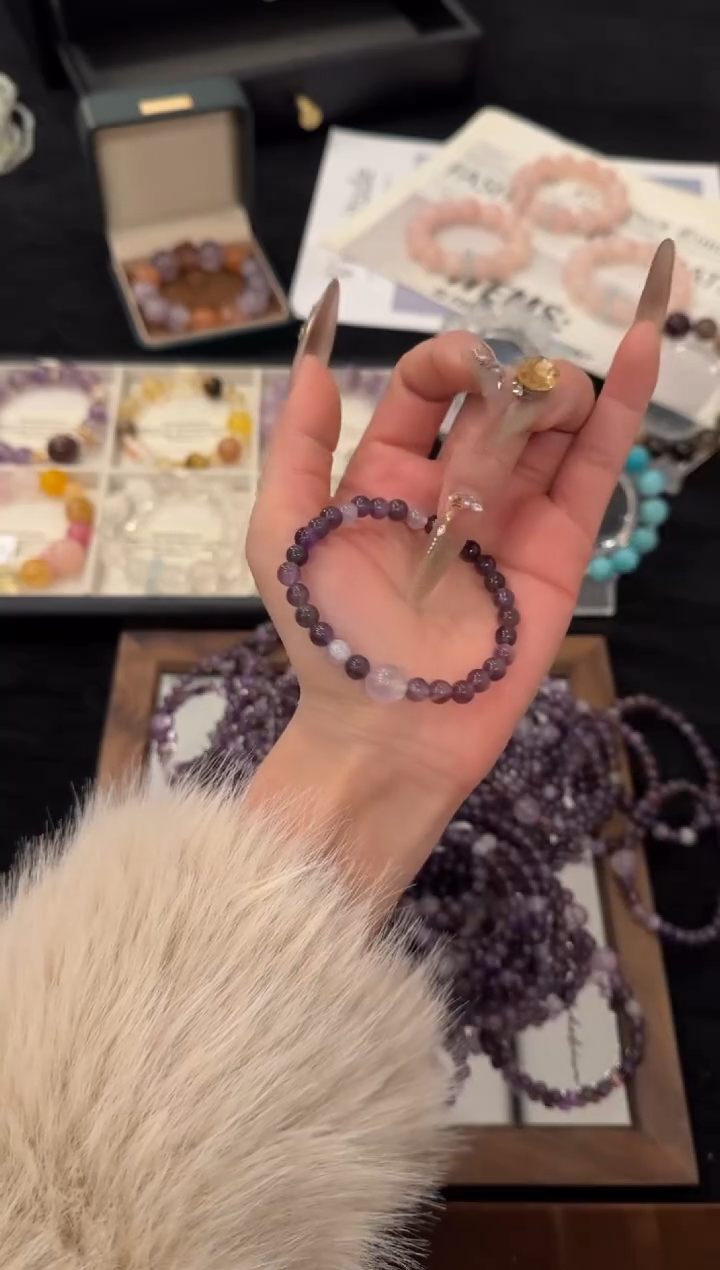 未镶嵌手链水晶紫水晶x3333