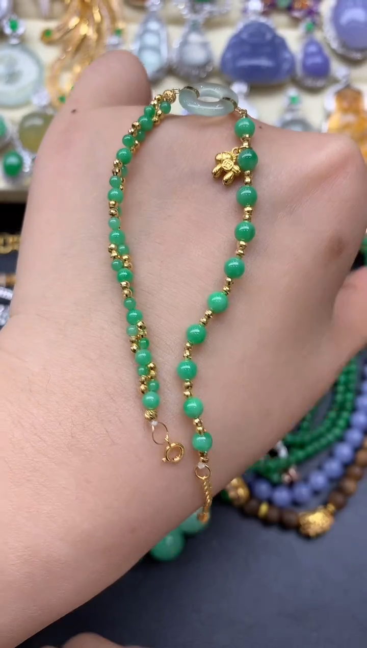 18K金镶嵌手链翡翠282-中国好珍宝